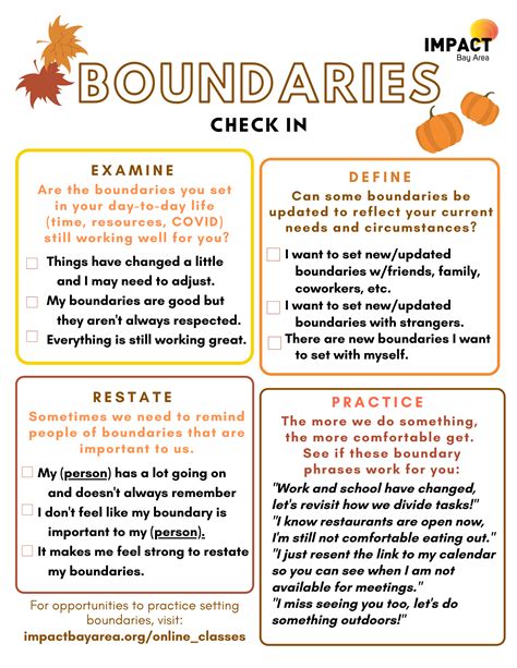 Boundaries Check In Worksheet! IMPACT Bay Area