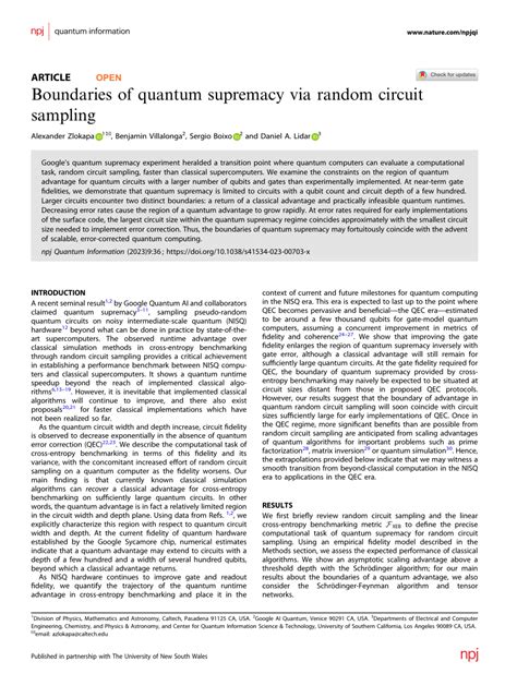 Boundaries of quantum supremacy via random circuit sampling