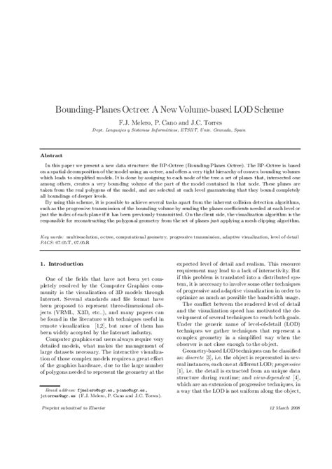 Bounding-planes Octree: A new volume-based LOD scheme