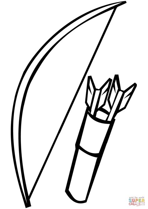 Bow and Arrows Coloring Page Free Printable Coloring Pages