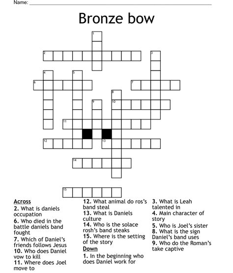 bow 9 Crossword Clue. The Crossword Solver found 30 answers to "bow 9", 9 letters crossword clue. The Crossword Solver finds answers to classic crosswords and cryptic crossword puzzles. Enter the length or pattern for better results. Click the answer to find similar crossword clues . Enter a Crossword Clue. A clue is required.. 