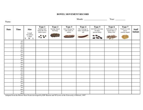 Bowel Movement Chart Sheets Fill Out and Sign Printable PDF Template