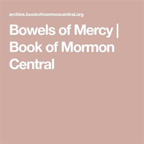 Bowels of Mercy Book of Mormon Central