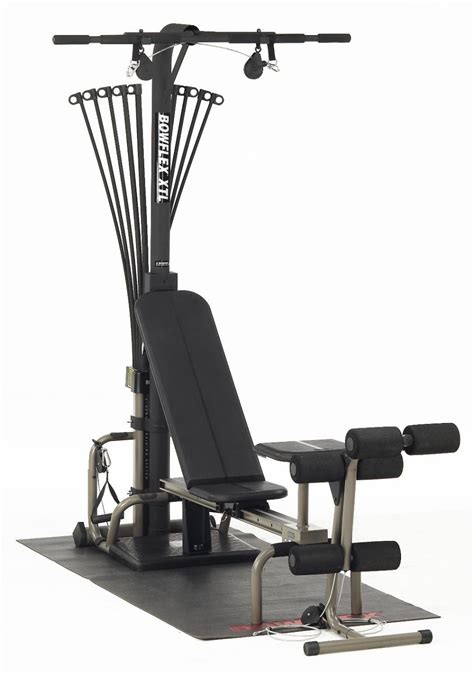 Bowflex xtl. The standard Bowflex comes with 210 pounds of resistance (one pair of 5 pound rods, two pair of 10 pound rods, one pair of 30 pound rods, and one pair of 50 pound rods). If you upgraded to a 310 or 410 pound capacity you will have an additional one or two pair of 50 pound Power Rods, respectively. 