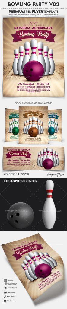 Bowling Party V02 Flyer Psd Template By Elegantflyer