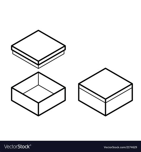 Box outline Royalty Free Vector Image VectorStock