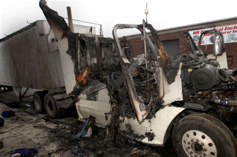 Box truck goes up in flames near Quincy City Hall