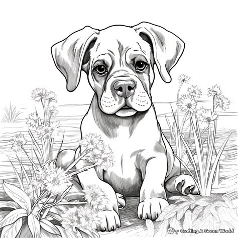 Boxer Dog Coloring Pages Coloring Home