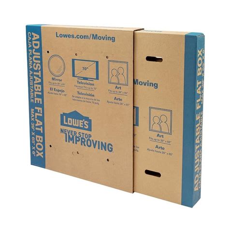 Lowe's 24-in W x 44-in H x 24-in D X-large Cardboard Wardrobe Moving Box with Handle Holes. X-large wardrobe moving box is an ideal option for moving, storing, or shipping longer clothing such as dresses, pants, jeans, suits, and long jackets. Each box includes the metal hanging bar for easy transfer from closet, to box to new home. View More . Boxes lowes moving
