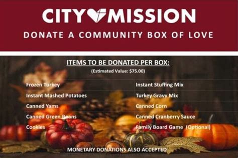 Boxes of Love - Thanksgiving - City Mission