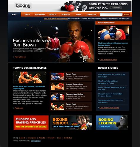 Boxing Responsive Website Template 52493
