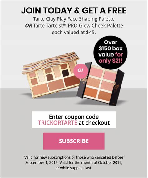 Boxycharm Coupon - Free Tarte Face Shaping Palette OR Tarteist …