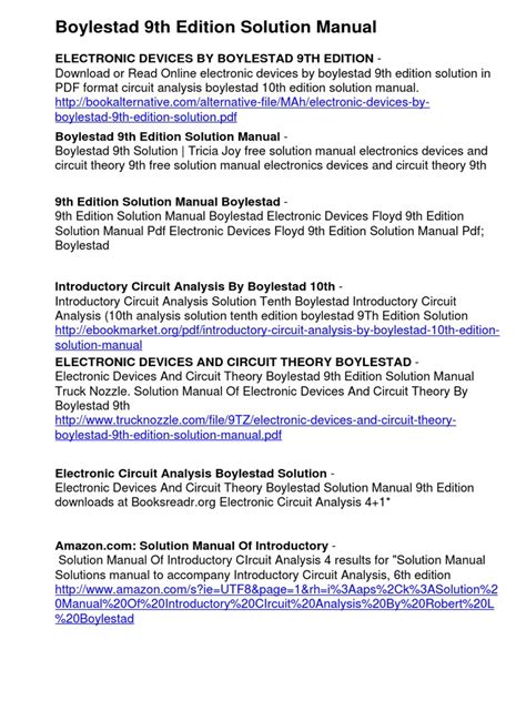 Boylestad Solution Manual 9th Edition