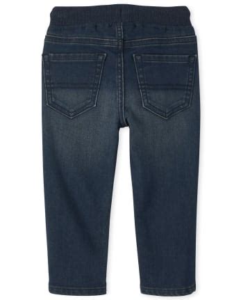 Boys Super-Soft Stretch Denim Sweatpant Jeans - adams wash