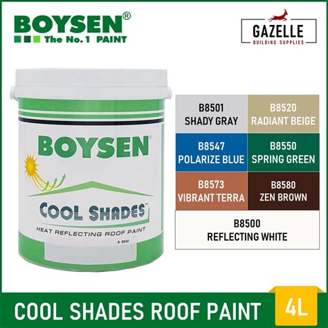 Boysen Cool Shades Roof Paint - 4L ( 7 Colors …