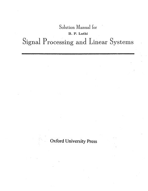 Bp lathi signals and systems solution manual. - Übungsbuch zur produktions- und kostentheorie (springer-lehrbuch).