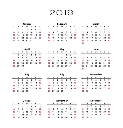 Bpcc Calendar 2019