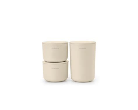 Brabantia set 3 lončkov za kopalnico bež - 223501 - belbled.si