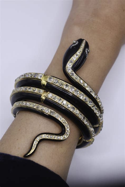 Bracelet Snake Unisex Black with Clip and Separators eBay