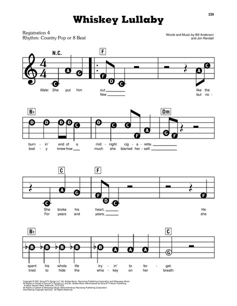 Brad Paisley "Whiskey Lullaby" Sheet Music for …