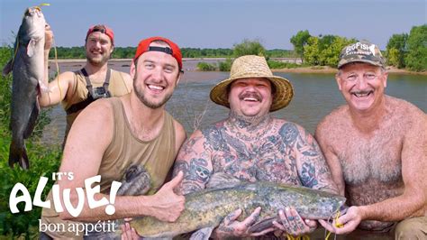 Brad and Matty Matheson Go Noodling for Catfish Part 1 - Bon Appétit