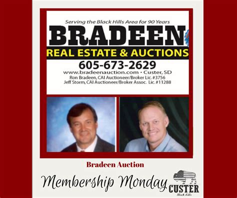 Bradeen Auctions was founded by Bert Bradeen in 1923, passed down to his son, Bob Bradeen and is today owned and operated by Bob's son, Ron Bradeen. With nearly a century of service credited to the firm, Bradeen Auctions continues to serve their customers and conduct auctions locally and nationwide.. 