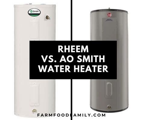Bradford white vs rheem vs ao smith. The difference comes in the range of units, availability, and price. Rheem heaters are more expensive but offer smart technology and solar options and are more widely available. AO Smith models are comparable in price and have a broader selection of gas water heaters. 