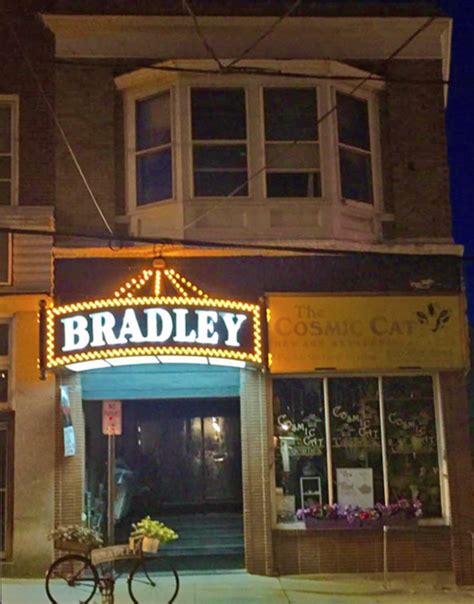 Bradley playhouse. Bradley Playhouse. You are here Home > Theaters > Bradley Playhouse. This 1901 theater is haunted by a ghost named Victoria who usually hangs out in the balcony area when it is empty. She occasionally has been seen on the stage, backstage, and in the basement as well. 