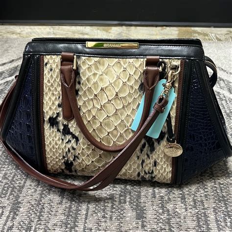 Brahmin Arden Structured Satchel in Sky Carlisle - Poshmark