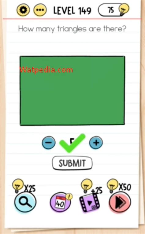 Brain Test Level 149 How many triangles are there in 2023 Brain test