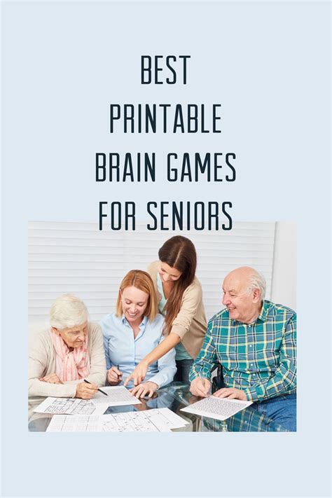 Brain games for seniors. Factors about brain games for Seniors. When finding the ideal game for seniors, consider a few things first. One is the type of format that you may be looking for. Many seniors prefer classic board games, such as chess, checkers or the game of monopoly. Some may rather play puzzles, like crosswords or jigsaws. 