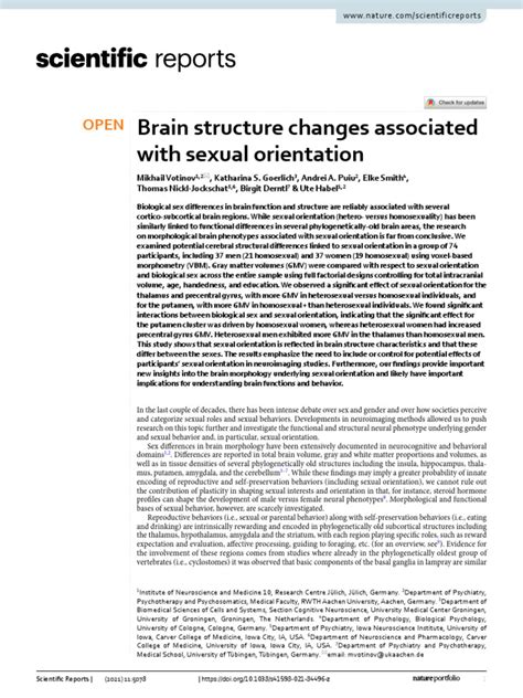 Brain structure changes associated with sexual orientation