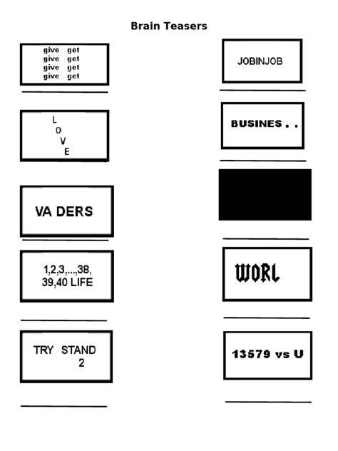 Brain teasers with answers pdf.  It This document presents a collection of bra...