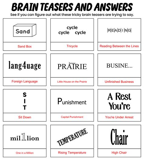 Brain teasers with answers pdf.  Not only do these puzzles help improve critical thin...