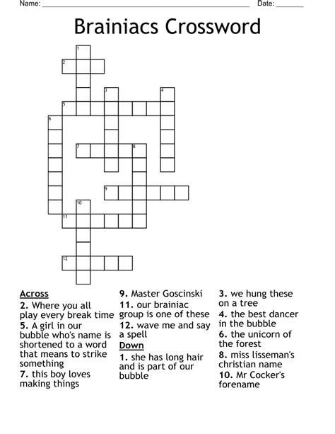 Brainiacs NYT Crossword