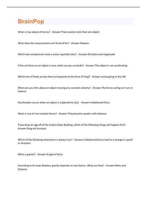 Brainpop To Activities Answers