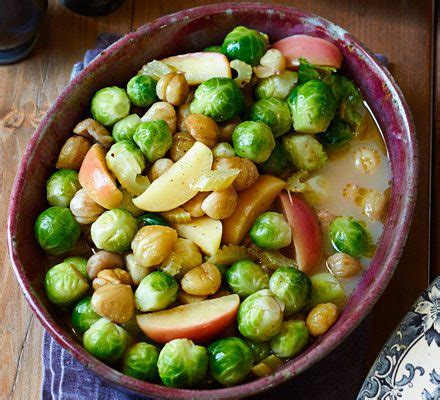 Braised chestnuts, apples & brussels sprouts - BBC Good Food