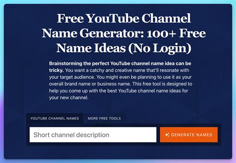 Brand name generator.  YouTube Channel Name Generator Generate YouTube Channel Names Inst...