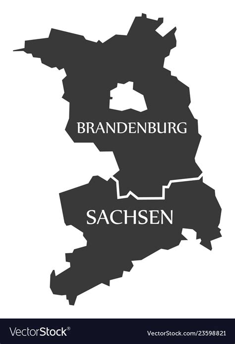 Brandenburg saxony federal states map Royalty Free Vector
