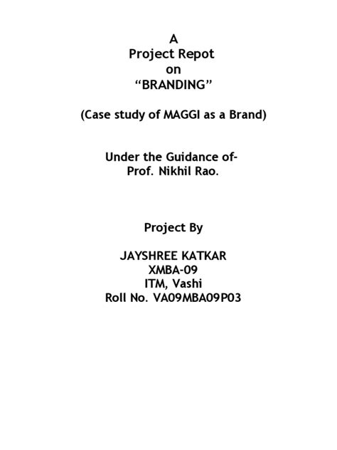 Branding Project Report PDF Brand Marketing - Scribd