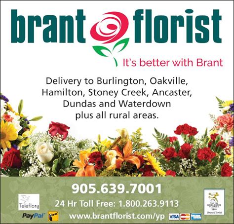 Brant florist. If the specific flowers, container, plants or gift items for your order are not in stock, then it will be necessary to substitute in order to complete same day or next day flower delivery. The florist may be able to order specific in season flowers or plants for your order from a wholesaler or grower which may take 3 to 7 business days. 