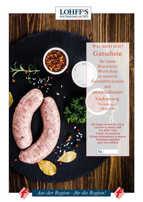 Bratwurst-Workshop bei Lohff