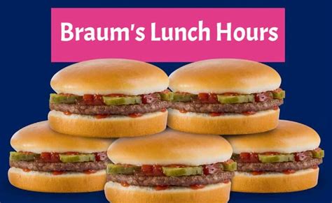 Braums lunch hours. Braum’s embraces the weekend spirit with lunch hours that kick off at 10:30 AM and continue until 10:45 PM. Saturdays at Braum’s are about unwinding and indulging. Whether you’re looking for a leisurely brunch to start your weekend right or a late lunch to fuel your weekend activities, Braum’s menu is designed to accommodate your day ... 