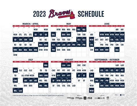 Braves 2023 Printable Schedule