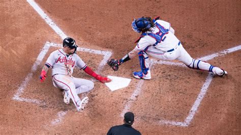 Braves blast five 2-run HRs to rout Rangers 12-0 in matchup of 1st-place teams