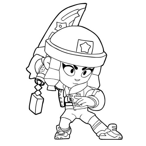 Brawl Stars Bibi coloring page Free Printable Coloring Pages