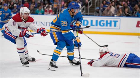 Brayden Schenn and Jordan Kyrou star as St. Louis Blues beat Montreal Canadiens 6-3