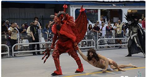 Brazil mocking Jesus and glorifying the devil in weird satanic