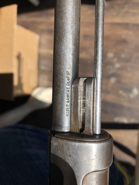 Brazilian 1908 mauser receiver.  Greek letters are factory inspection marks typical of Braz...
