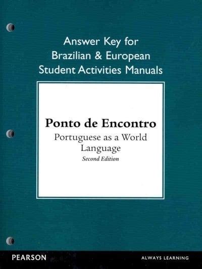 Brazilian and european student activities manual answer key for ponto de encontro portuguese as a world language. - Briggs and stratton 8 hp repair manual.rtf.